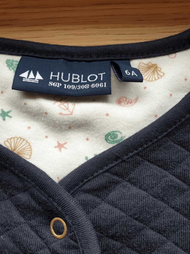 Gilet veste fine Hublot 6 ans