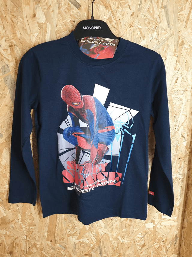 Tee-shirt Spiderman bleu marine 6 ans Neuf